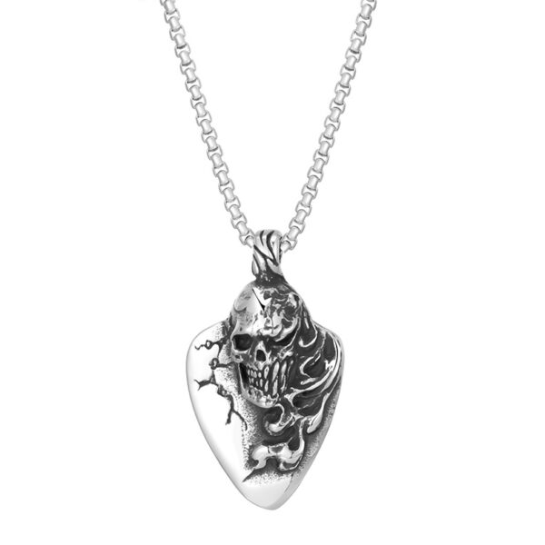 Titanium steel men's skull pendant necklace